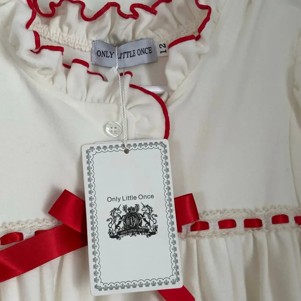 NWT The Original Clara Nutcracker Christmas Gown Long Sleeve in White Sz 12